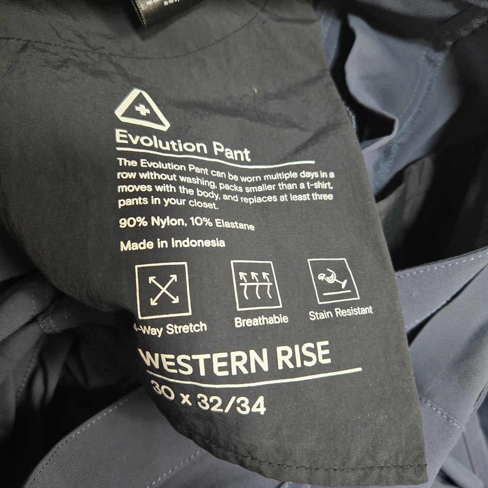 Western Rise Evolution Pants Mens 30x32 Gray Performance Stretch - Picture 2 of 10
